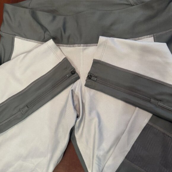 Under Armour Heat Gear Compression Leggings Womens Ankle Gray White Zip XL NWT - Picture 9 of 16